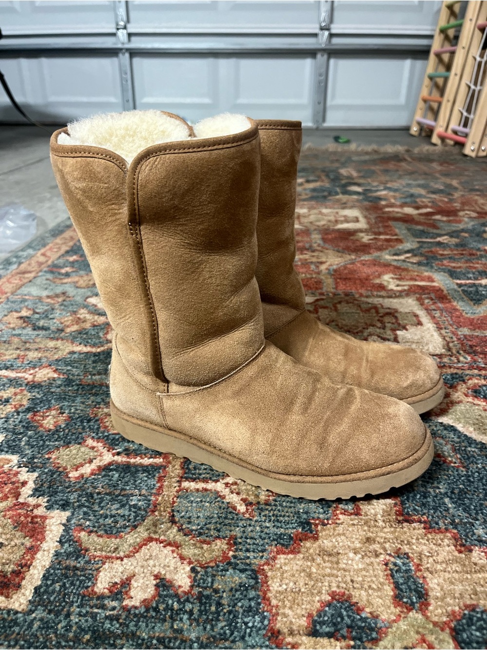 UGG Women’s Classic Amie Slim Chestnut Suede Shearling Boots
